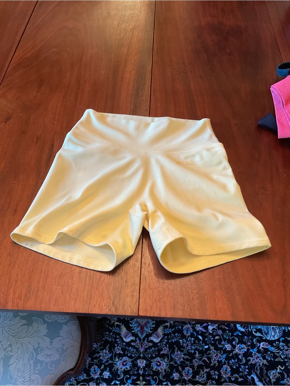 AYBL High-Waist Athletic Shorts - Light Yellow